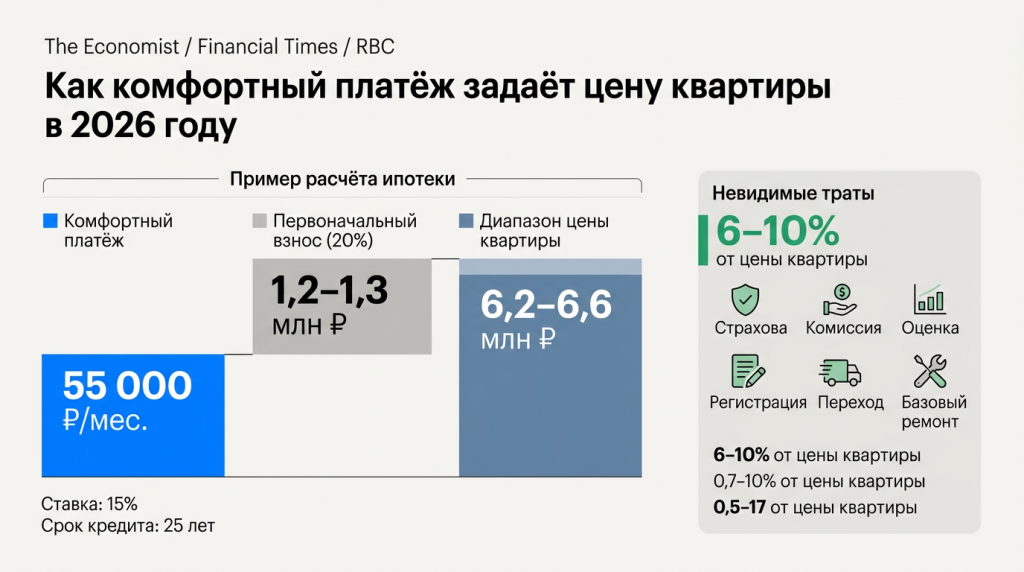 Как комфортный платеж задает цену квартиры